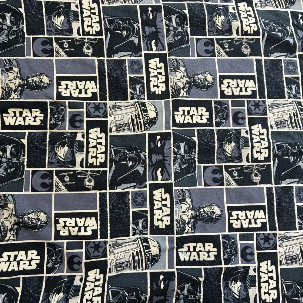 Vintage Star Wars Standard Pillowcase 29x19 Navy Blue Zig Zag Trim